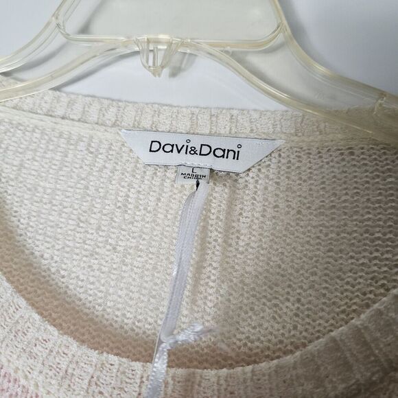 Nwt Davi & Dani Striped Colorblock Lightweight Knit Sweater Women's Size Large - Picture 4 of 5